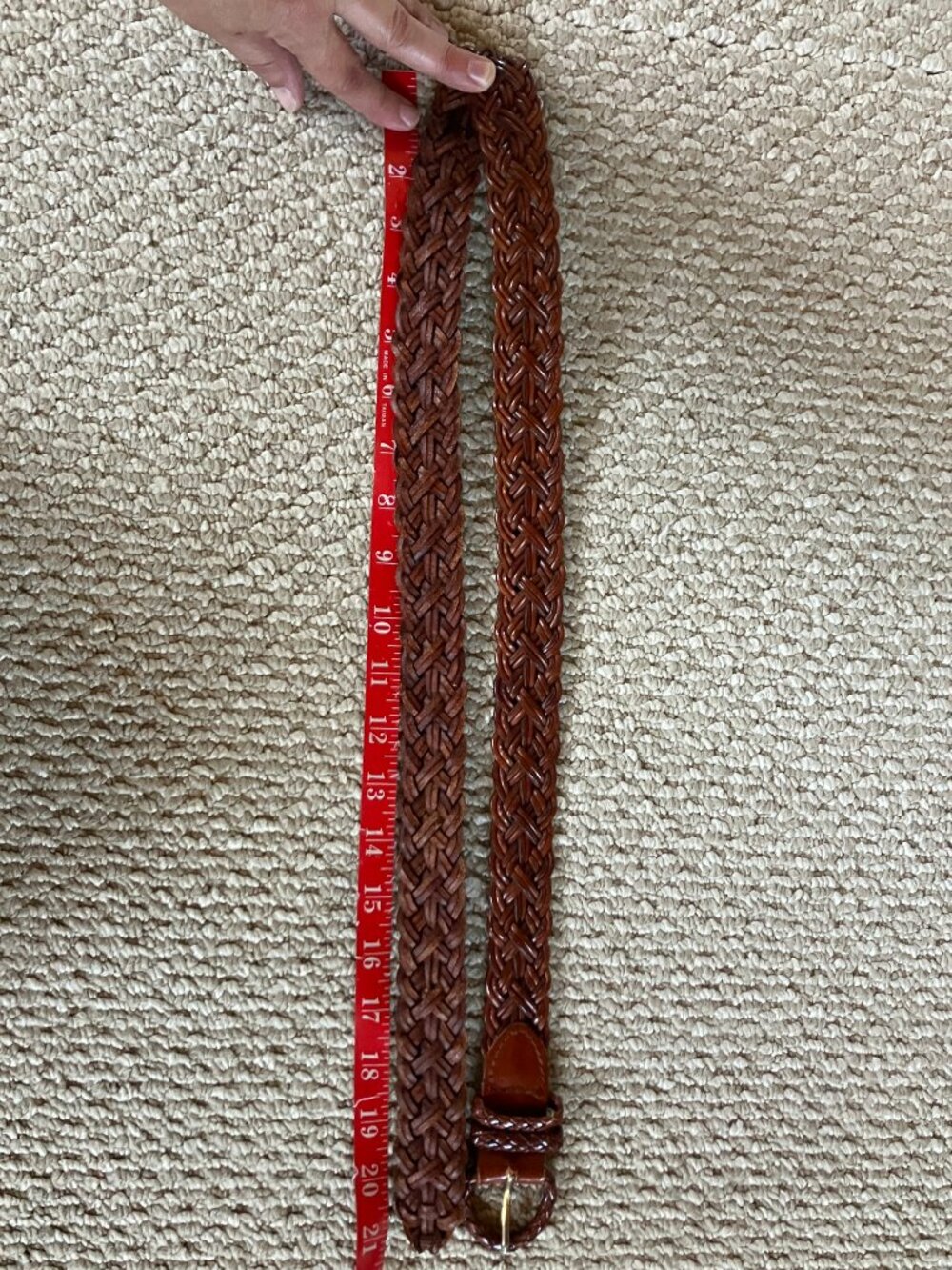 Talbots Brown Leather Braided Belt Size Large 40 Excellent condition - Picture 3 of 4